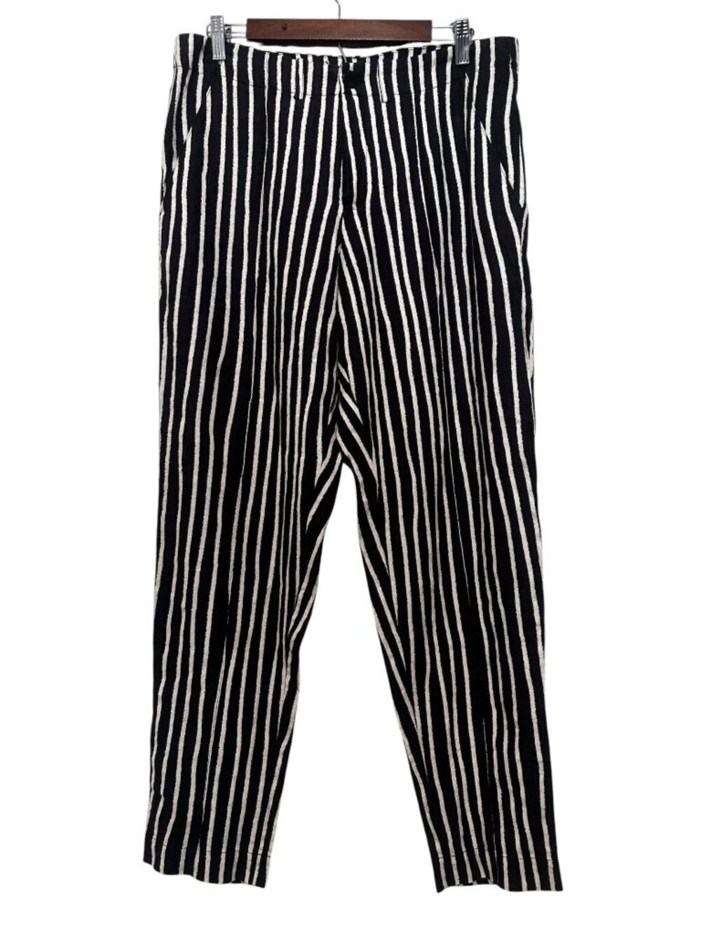Bitte Kai Rand Linen Strips Tapered Pants Womens Large Ballon Leg Zebra Print - Picture 4 of 15